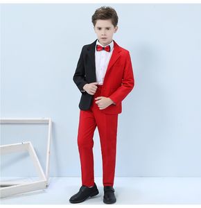 Knappe Kids Formele Gelegenheid Zakelijke Pak Kind Verjaardag Party Suits Prom Business Past Boy Flower Girl (Jacket + Pants + Strikje) No: 006