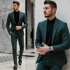 Handsome Men's Solid Blazer Suits Two Pieces Wedding Tuxedos Formal Party Wear Custom Made Fashion Man Slim Business Suit