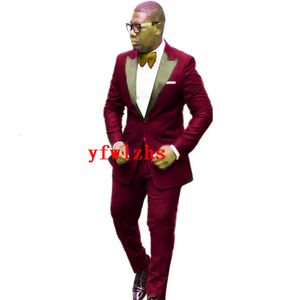 Beau un bouton garçons d'honneur pic revers mariage marié Tuxedos hommes costumes mariage/bal/dîner meilleur homme Blazer (veste + cravate + pantalon) T254