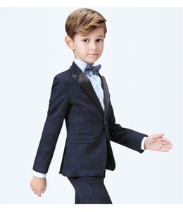 Chico guapo Ropa formal pico solapa niño diseñador completo chico guapo traje de boda traje de niños chaqueta hecha a medida pantalones corbata chaleco a56