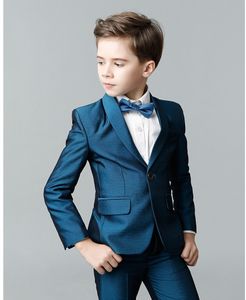 Knappe One Button Sjaal Revers Kid Complete Designer Knappe Jongen Trouwpak Jongens Kledij Op maat gemaakt (Jas + Broek + Tie) A10