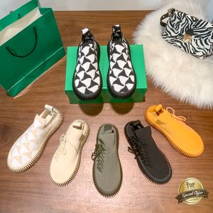 Casual schoenen Botega Designer nieuwe sport bottega vrijetijdsschoenen versierde platte schoenen met merknaam wit zwarte gebreide sportschoenen met veters voor heren en dames sneakers 35-45