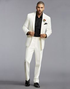 Knappe Twee Knopen GroomsMen Notch Revers Bruidegom Tuxedos Mannen Past Huwelijk / Prom / Diner Beste Man Blazer (Jacket + Pants + Tie) AA164