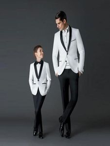 Beaux smoking de mariage blanc costumes slim fit pour hommes veste et pantalon arme-tonne