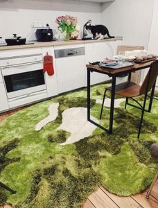 Handgebonden zachte tapijten en tapijten voor huis woonkamer groene bos mos mos kinderkamer vloer rug94753569193546