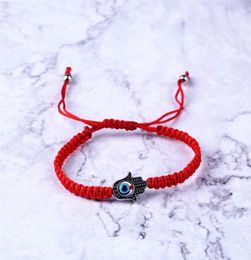 Bracelet tissé à la main Bracelet chanceux Kabbale fil rouge Hamsa Bracelets bleu turc mauvais œil charme bijoux Fatima Bracelet E2050914