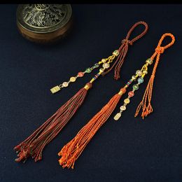 Lanière pendentif tissée à la main, sac de couleur suspendu Tangkazakilam mâle femme Style ethnique rétro Match porte-clés accessoire de voiture 240104