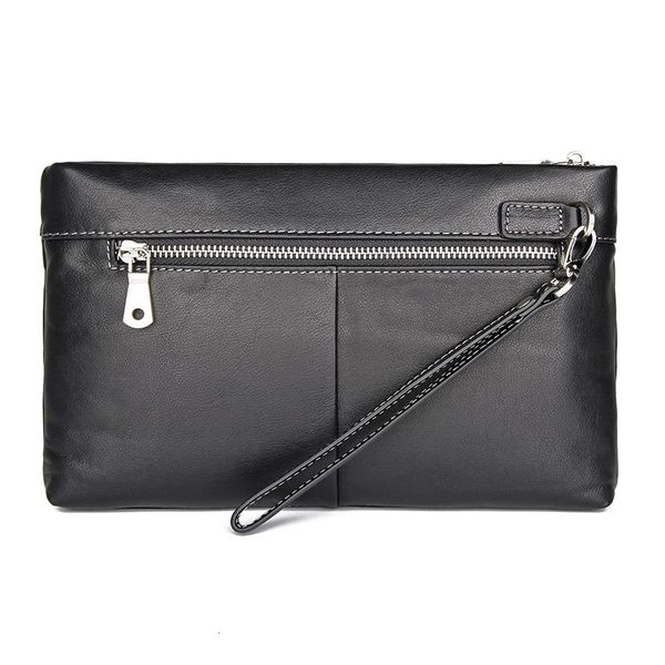 Handy Clutch Bag Male Genuine Leather Wristlet Purse Men's Business Phone Wallet for Card Holder Money
