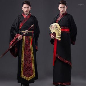 Hanfu noir traditionnel chinois vêtements robes africaines pour hommes adultes Tang costume scène Performance vêtements anciens Costumes1324V