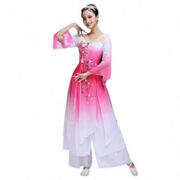 Hanfu femmes danse classique performance féminine ethnique Jiangnan parapluie danse fan danse adulte femme Yangko dr l1Vz #