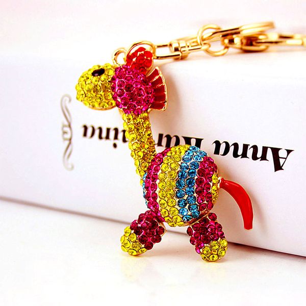 Accrocher boucle porte-clés mode coréenne couleur rayé zèbre porte-clés Kawaii Animal coloré strass métal voiture porte-clés accessoires