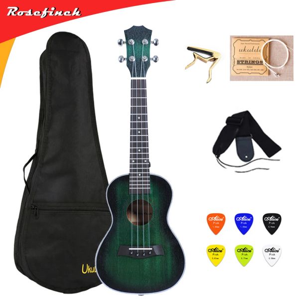 Colgador de 23 pulgadas ukelele 4 cuerdas mini guitarra caoba ukelele con bolss capo strap sicks regalo hawaii guitar uku uk2329a