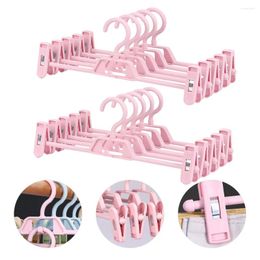 Hangers 10 stuks gestapelde broekenhanger broekclip roze baby antislipkleding verstelbare huishoudjas