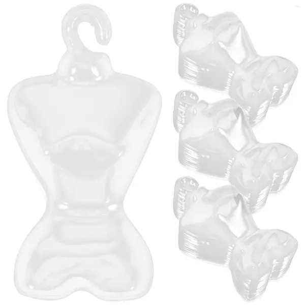 Perchas 100 PCS Percha transparente Maniquí Mini accesorios Vestido de plástico para bebés Armario Falda de juguete para niños