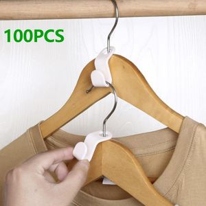 Cintres 100 pièces crochets de connecteur de cintre gain de place Clips d'extension réutilisables placard blanc manteau robuste