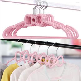 Appendini 10Pcs Bowknot Girl Anti-Skid Plastic Slim Closet Ganci girevoli per bambini Adulti Uso dormitorio domestico