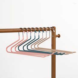 Hangers 10 Stuks Gebrek Broek Anti-Roest Chroom Metalen Antislip Rubber Coating Ruimtebesparend Jeans Hanger Voor easy-Slide