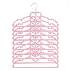 Cintres en velours rose et blanc, 10 pièces, pour vêtements, cintre en forme de cœur, multifonction, F9h6