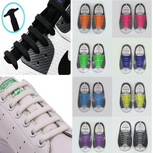 Hangers 16 PCS Siliconen Elastische schoenveters Creative Lazy No Tie schoenvatvanger Kinderen Volwassen sneakers Snel schoenen kant 2024