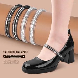 Hangers 1pair hoge hakken schoenveters dames enkel schoenen riem vasthouden bundel schoenvinden sandalen strass steentjes elastische veters schoenaccessoires