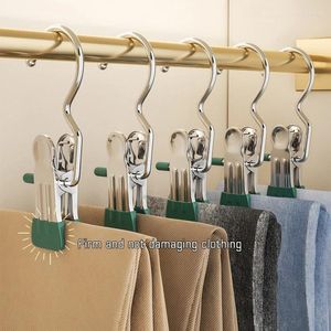 Hangers 1 pc multifunctionele roestvrijstalen metalen kleding clips broek sokken hoed waskleding kledingkast opbergpen