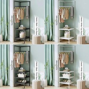 Hangers 2/3 Laag Opvouwbare Vloer Hoek Staande Kleerhanger Multifunctionele Kapstok Kleding Dragen Opbergplank Meubelen