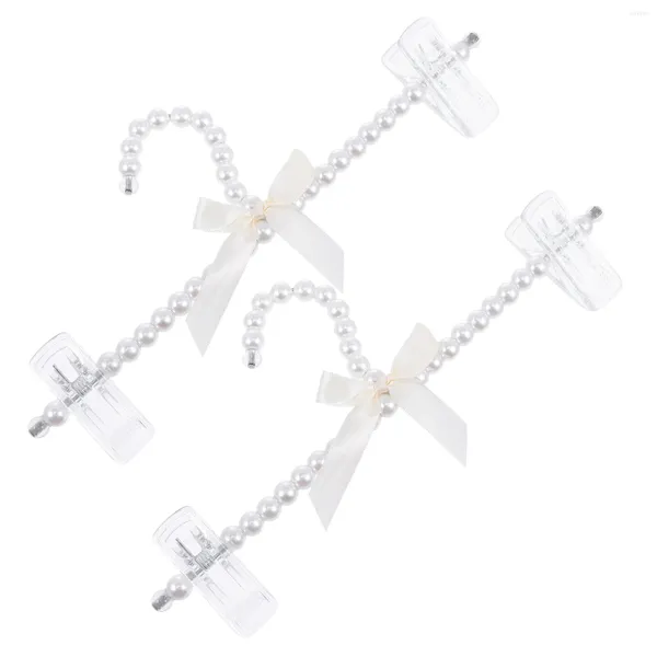 Cintres 2 PCS Perle Hanger Closet White Tenues pour femmes Vêtements polyvalents réglables