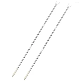 Perchas 2 PCS Costura Ropa Rail Poste largo Hogar Telescópico Reach Stick Ajustable Plástico Splicable Clothesline Rod