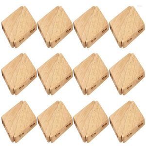 Prends 24pcs Vêtements en bois naturel Hangage mural Muroir Hamed Hook Decorative Key Hat Hat Scarf Handsbag Rangement