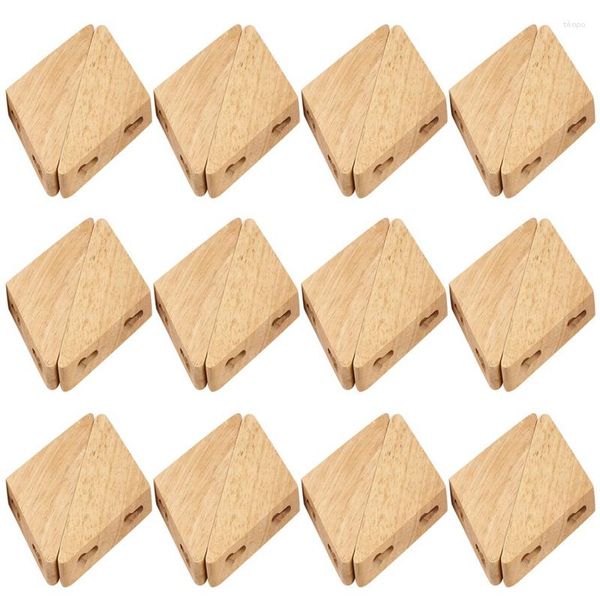 Prends 24pcs Vêtements en bois naturel Hangage mural Muroir Hamed Hook Decorative Key Hat Hat Scarf Handsbag Rangement