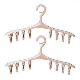 Cintres 2 pièces 8 Clip en plastique coupe-vent cintre Rack pince à linge vêtements chaussettes sous-vêtements séchage Clips organisateur