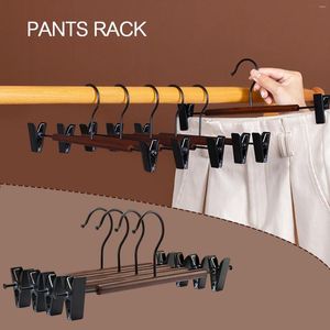 Cintres 2 pièces pantalons séchage cintre rétro en bois massif suspendu support chaussettes pantalons gain de place étendoir avec Clips organisateur