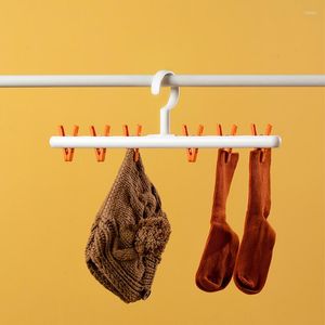 Kleiderbügel 360 ° drehbarer winddichter multifunktionaler Kleiderbügel abnehmbare Wäscheklammer starker Griff Stoff Socken Unterwäsche Schal Aufbewahrung Abflussgestell