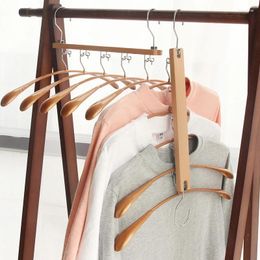 Hangers 4 cm brede schouder 5-in-1 kledinghanger Spaar Saver Magic Wooden met Swivel Hook Multi Layers Closet Storage Rack 1PCS