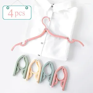 Hangers 4 stcs multifunctionele plastic kledinghanger reisruimte reddend vouwbaar creatief rek kinderen baby