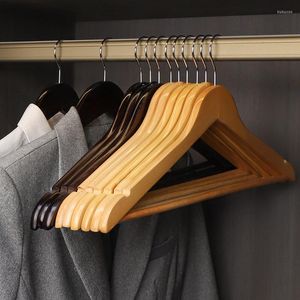 Hangers 5/20 stks Hoogwaardige retro houten hanger anti-slip droog kledingrek garderobe organisator suite winkel display spaarruimte