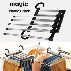 Hangers 5 in 1 Magic broekrek roestvrij staal opvouwbare broek stropdas hanger planken slaapkamer kast organisator kledingkast opslag