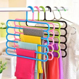 Hangers 5 lagen multifunctionele broek Kleurrijk plastic antislip Ruimtebesparend kastopslagartefact