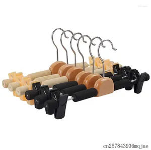 Perchas de 50 piezas de colgilla de madera con clips estantes de almacenamiento de tela negra beige para pantalones pantalones de falda anti-slip esponja