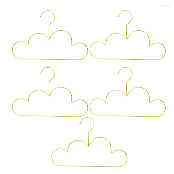 Cintres 5pcs Creative Cloud Shape Cabine Metal Metal Not Kids Not Kids Hanger Laundre Rack-Matter Pull (doré