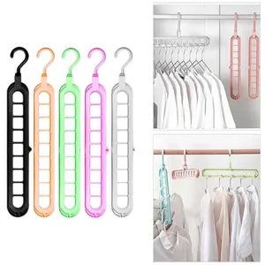 Hangers 5-delige veelkleurige kleerhangerrekken Ruimtebesparend Verstelbare Magic Home Storage Organisatie Garderobe