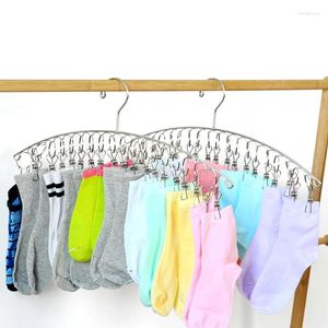 Hangers 6-20 Clips RVS Kleding Drooghanger Winddicht Kledingrek Sok Wasgoed Airer Ondergoed Sokken Houder