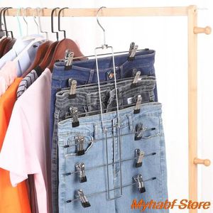 Cintres 6 couches cintre avec Clips vêtements stockage support étagères garde-robe gain de place pantalon pliant jupe pantalon