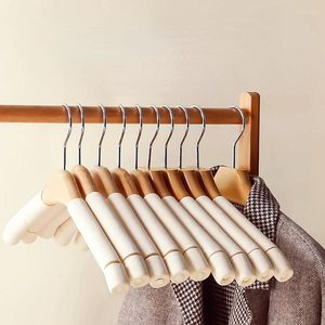 Hangers 6 stuks volwassen antislip spons houten kleding duurzaam naadloze hanger logo aanpasbare groothandel winkel display