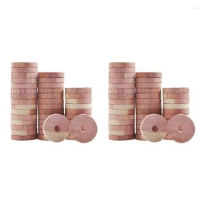 Cintres 80 paquets de blocs de cèdre aromatiques pour le stockage des vêtements Anneaux en bois naturel Placard et tiroirs