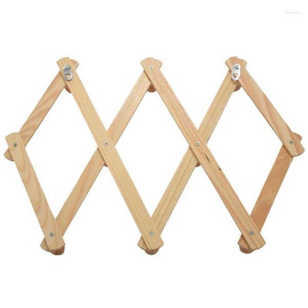 Hangers Lot de 10 crochets muraux en accordéon de 2 porte-manteaux extensibles montés en bois naturel