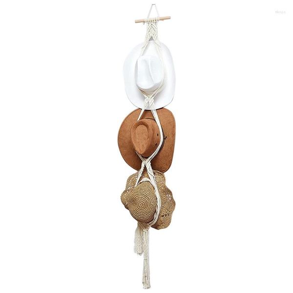 Perchas Beige Hat Holder para pared Mujeres Rack Organizador Colgando Gorra decorativa