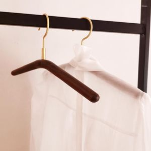 Hangers Zwart Walnoot Noordse stijl Brass Huishoudelijke kleding Kleding Winkel Rek Garderobe Organisator Coat/Hat