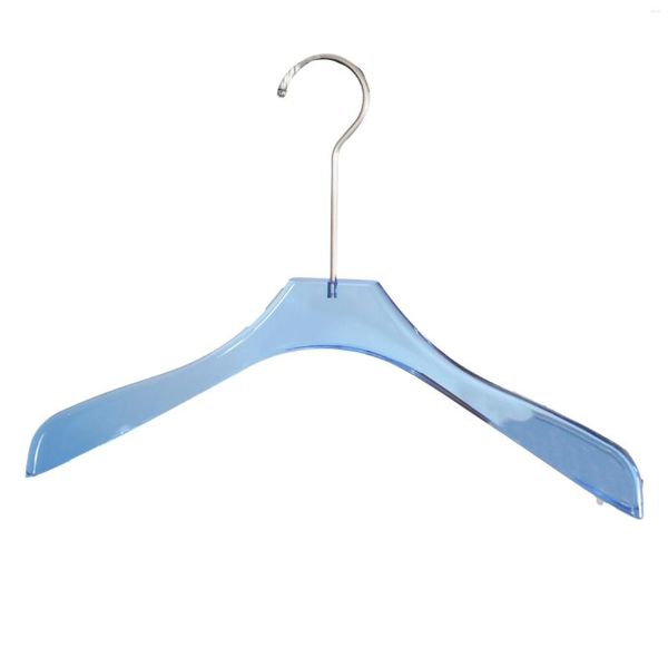 Cintres Blue Acrylique Transparent Crystal Hangle Anti-Slip Vêtements sans glissement Unisexe Portez une robe de mariée