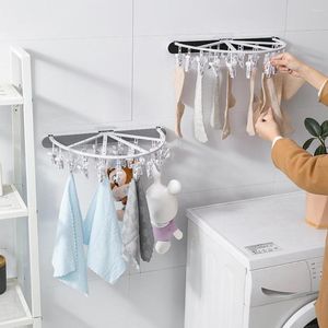 Cintres Vêtements Etendoir Pliant Coupe-Vent Installation Sans Ongles Multifonctionnel 24 Clips Adulte Enfant Cintre Extérieur